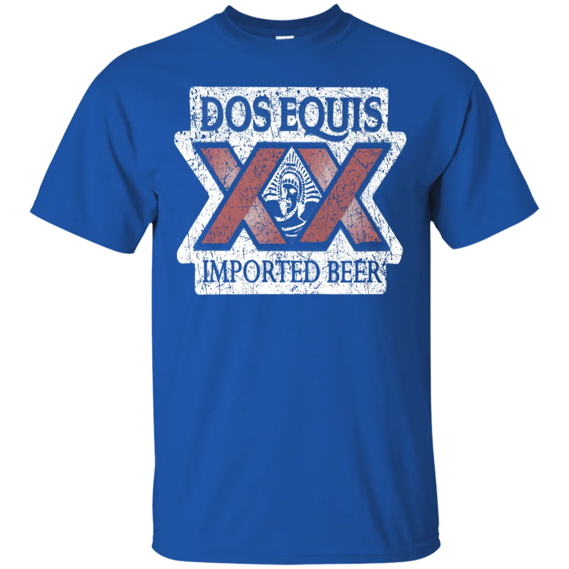Dos Equis XX Lager Beer T-Shirt Custom Designed Worn Label Pattern