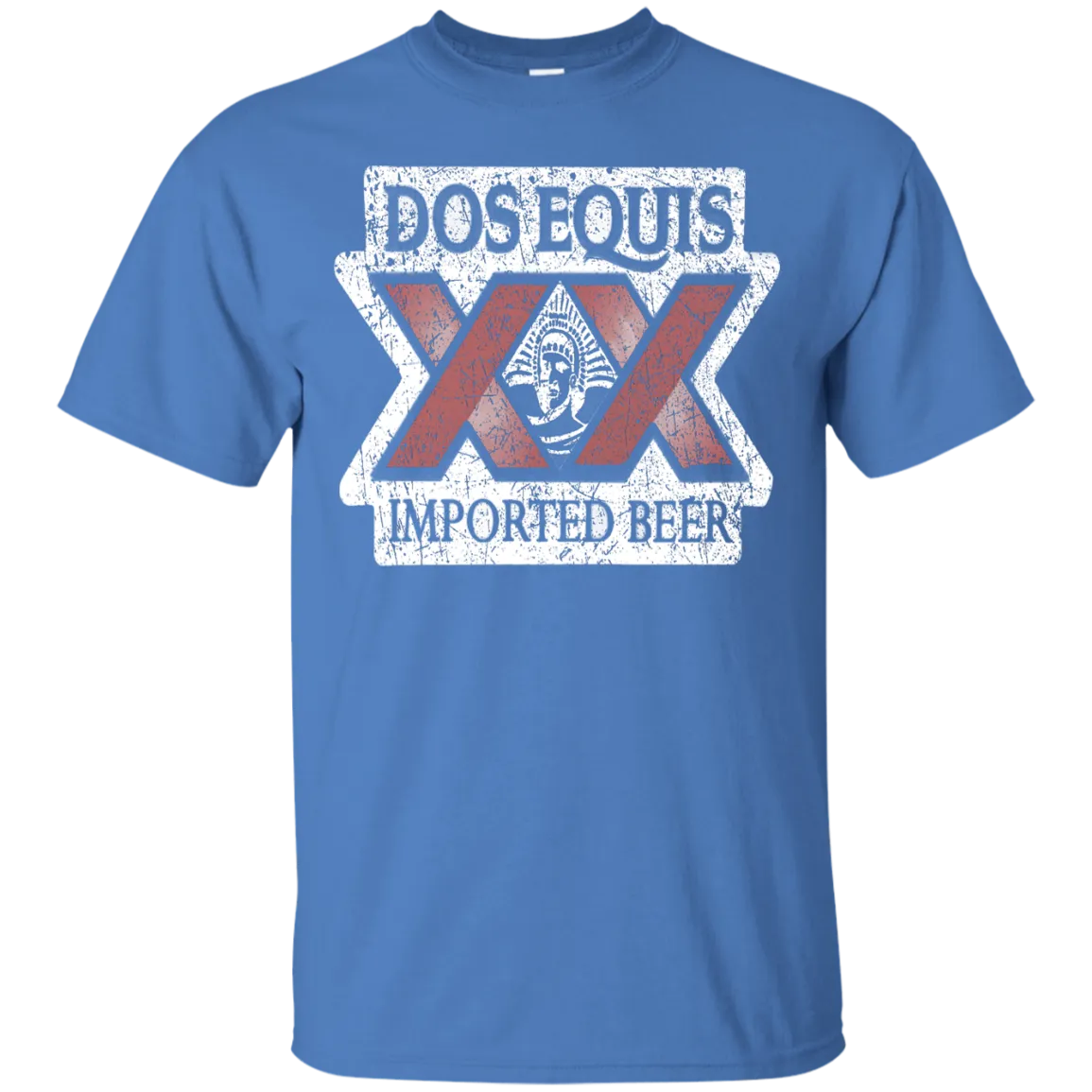 Dos Equis XX Lager Beer T-Shirt Custom Designed Worn Label Pattern