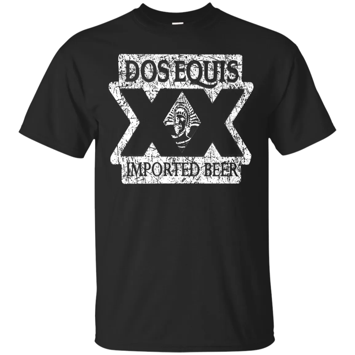 Dos Equis XX Lager Beer T-Shirt Custom Designed Worn Label Pattern