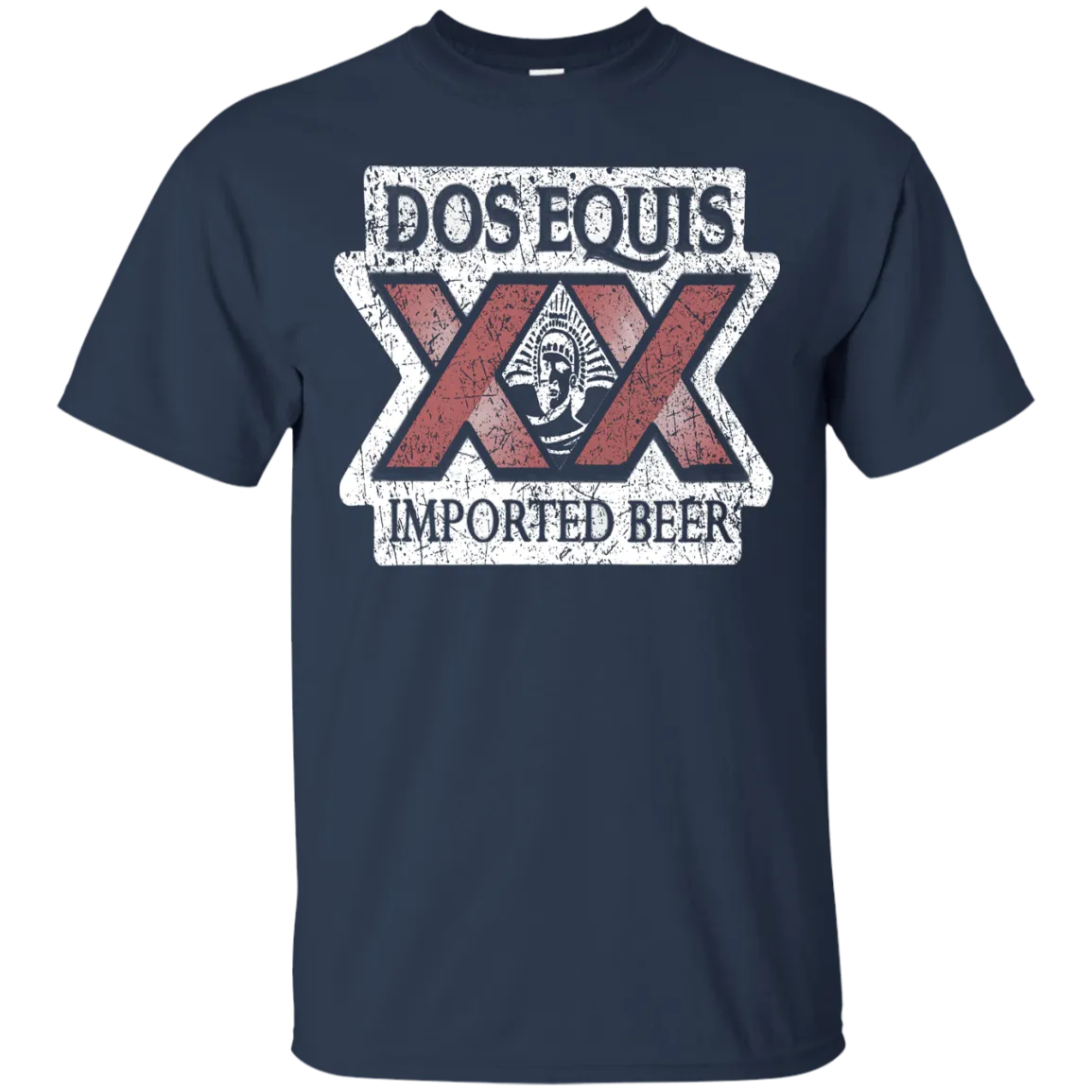 Dos Equis XX Lager Beer T-Shirt Custom Designed Worn Label Pattern