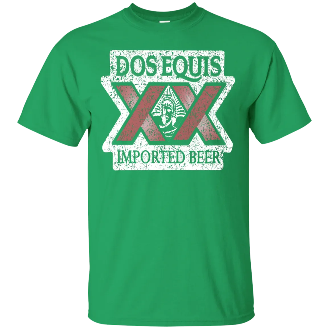 Dos Equis XX Lager Beer T-Shirt Custom Designed Worn Label Pattern
