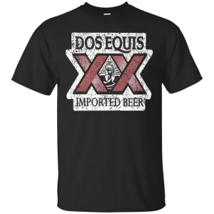 Dos Equis XX Lager Beer T-Shirt Custom Designed Worn Label Pattern