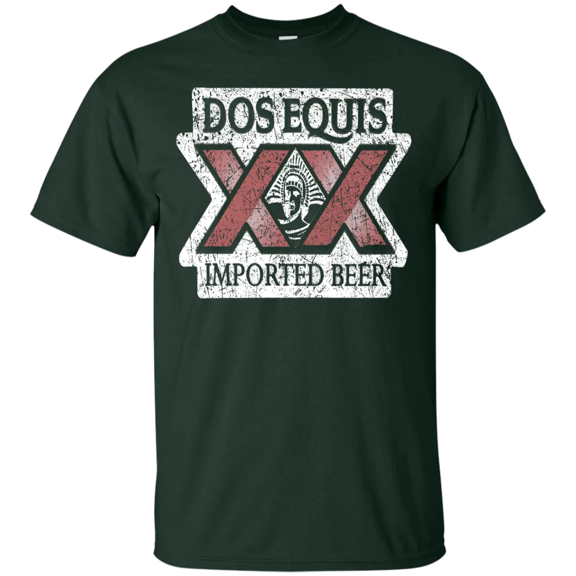 Dos Equis XX Lager Beer T-Shirt Custom Designed Worn Label Pattern