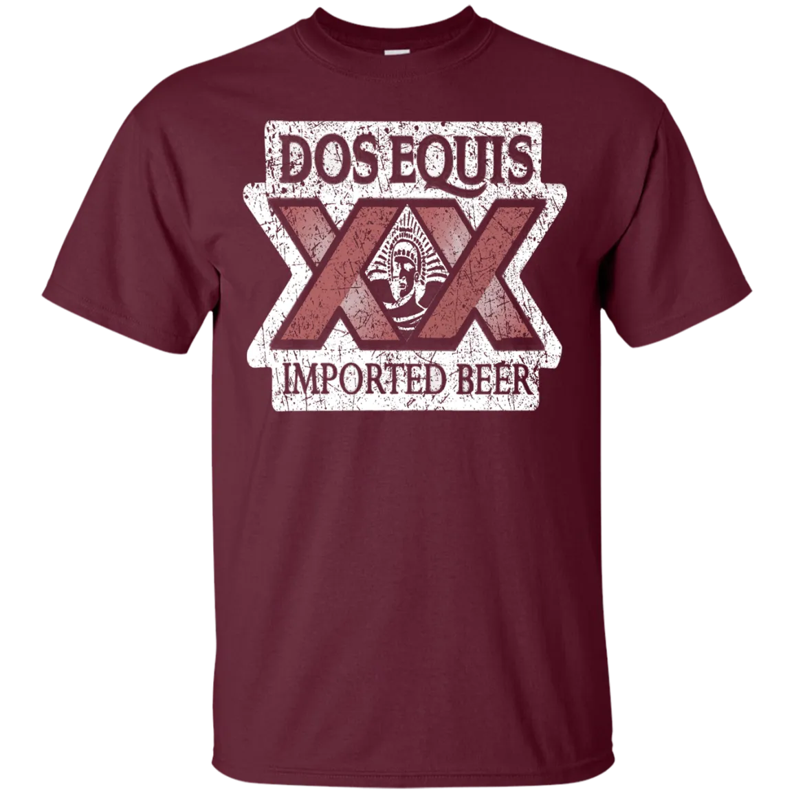 Dos Equis XX Lager Beer T-Shirt Custom Designed Worn Label Pattern