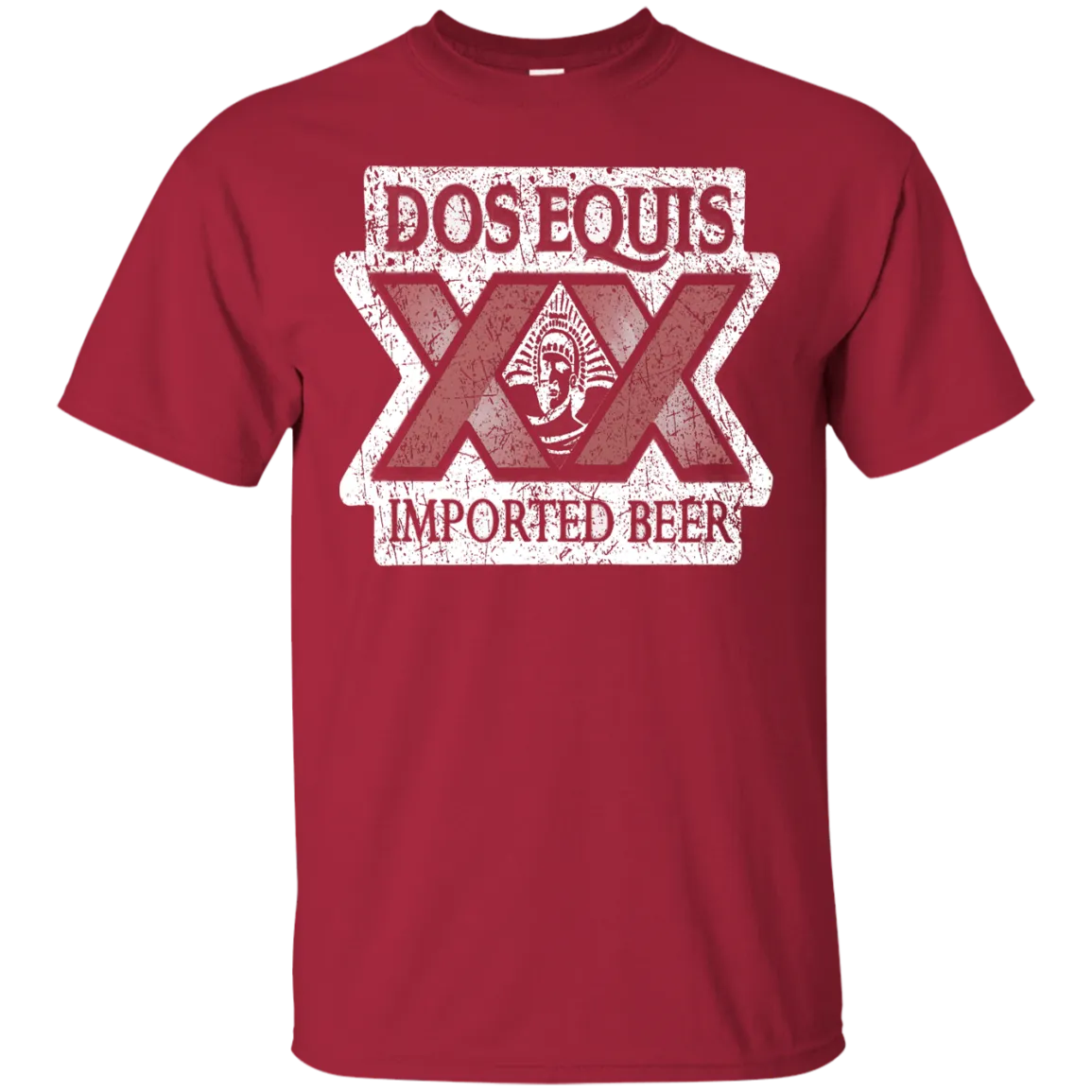 Dos Equis XX Lager Beer T-Shirt Custom Designed Worn Label Pattern