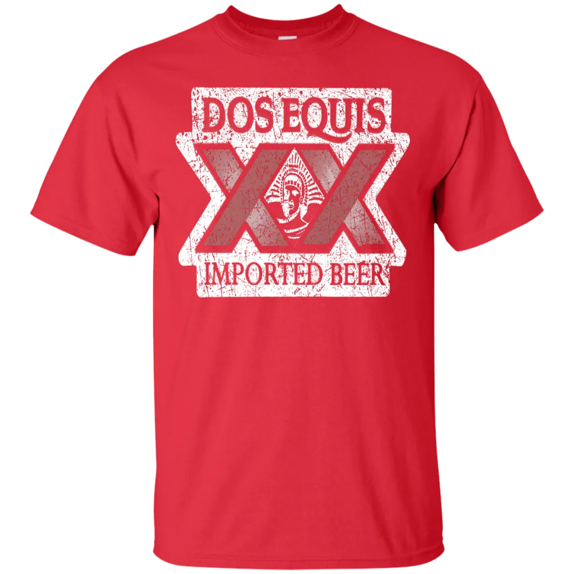 Dos Equis XX Lager Beer T-Shirt Custom Designed Worn Label Pattern