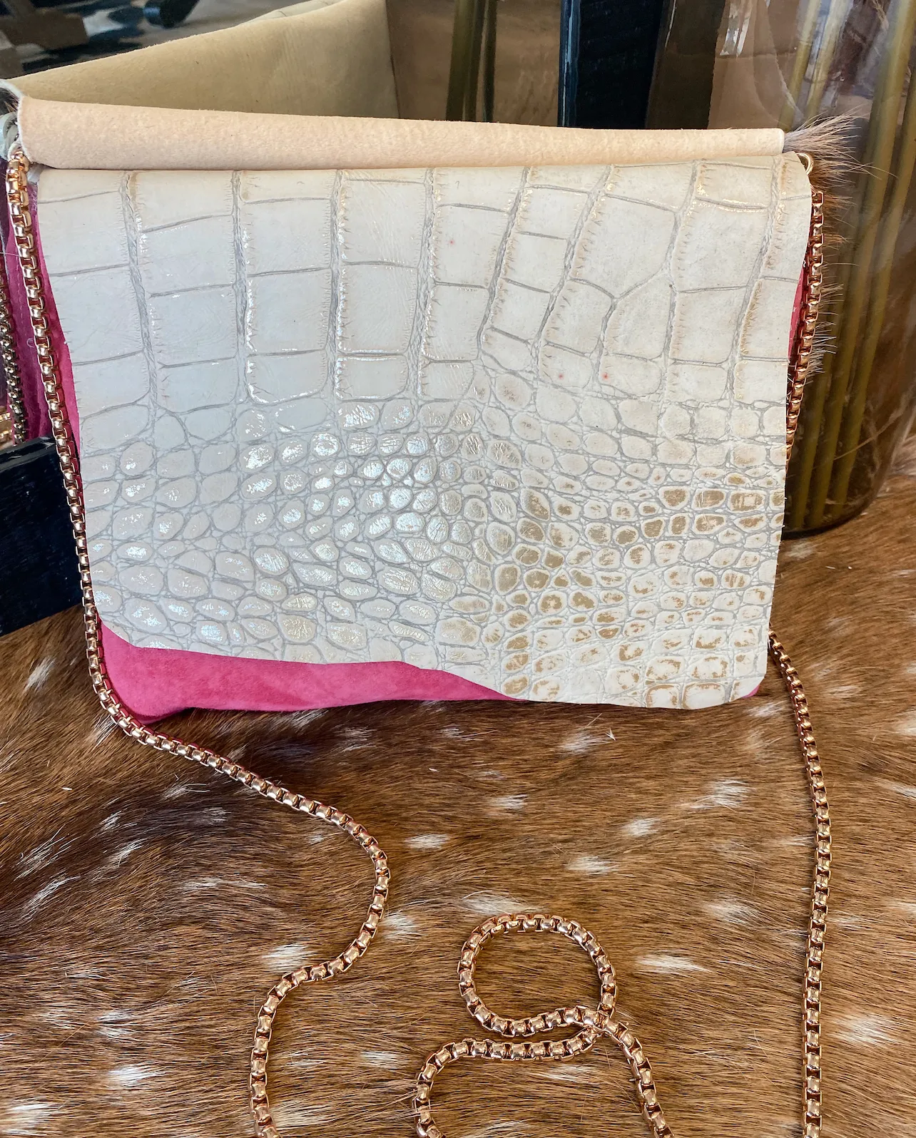 Double Axis Flap with Hot Pink Suede Body