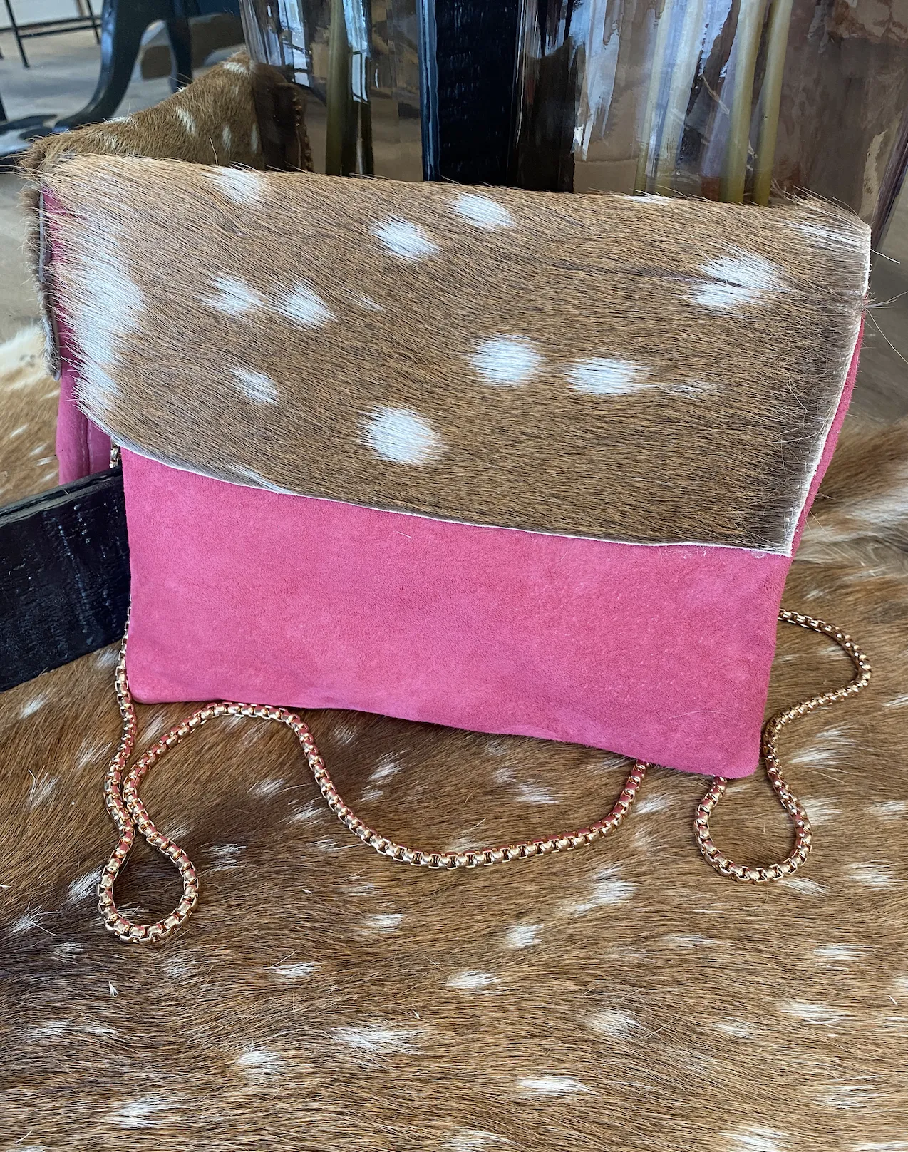 Double Axis Flap with Hot Pink Suede Body