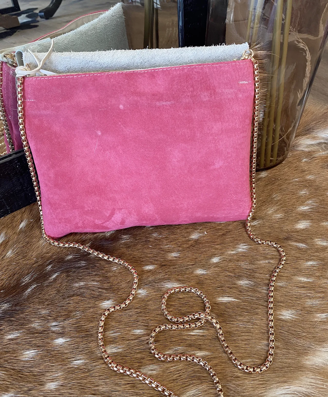 Double Axis Flap with Hot Pink Suede Body