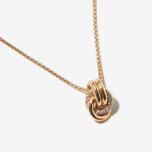 Double Linked Pavé Diamond Knot Necklace