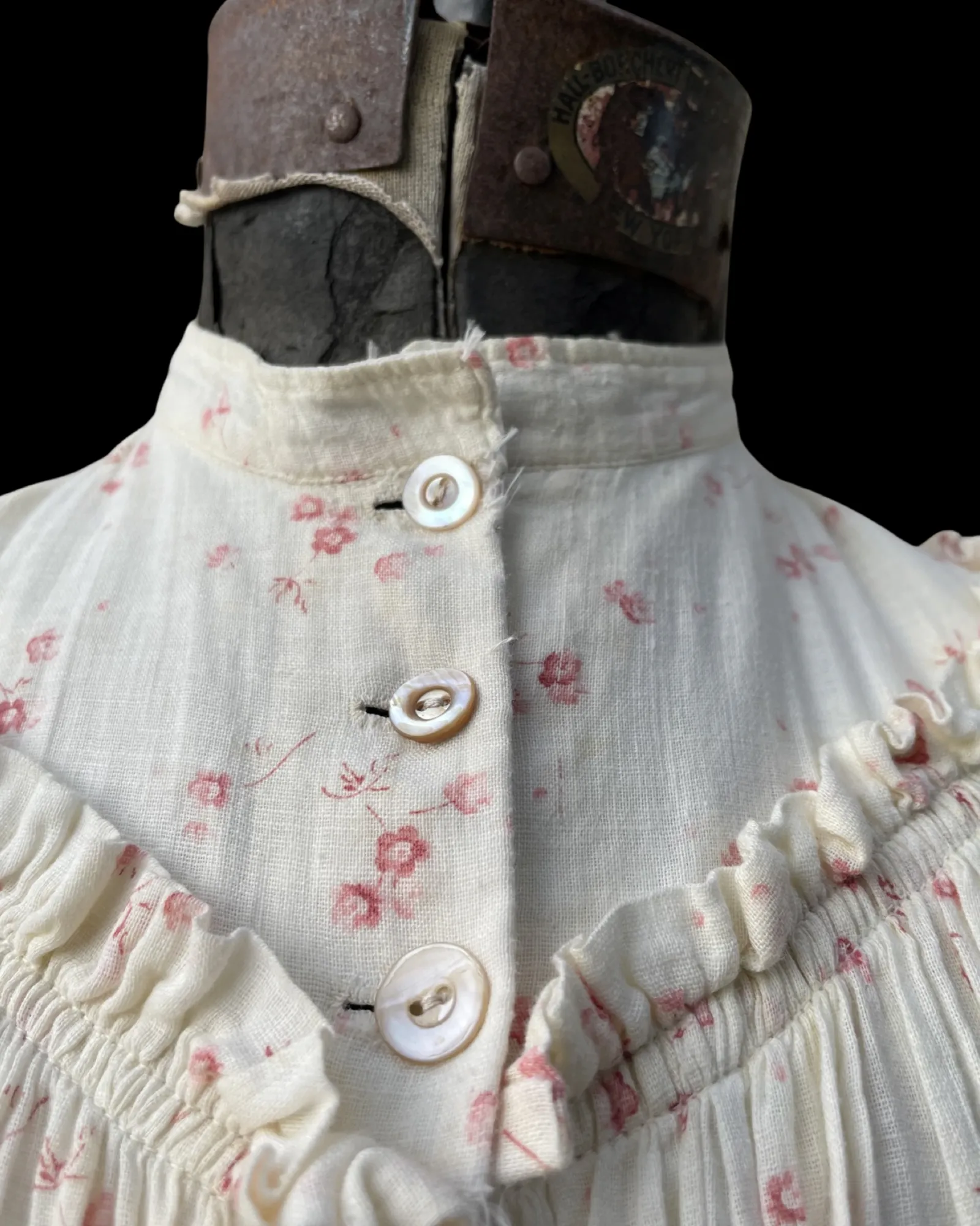 Early 1900s Ditsy Floral Calico Ethereal Blouse