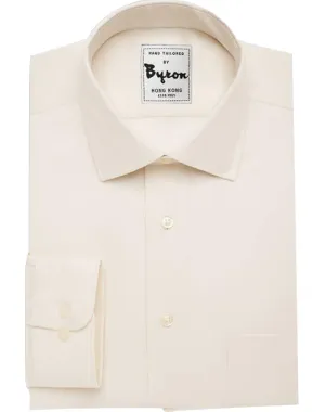Ecru Solid Shirt, Forward Point Collar, Rounded Cuff