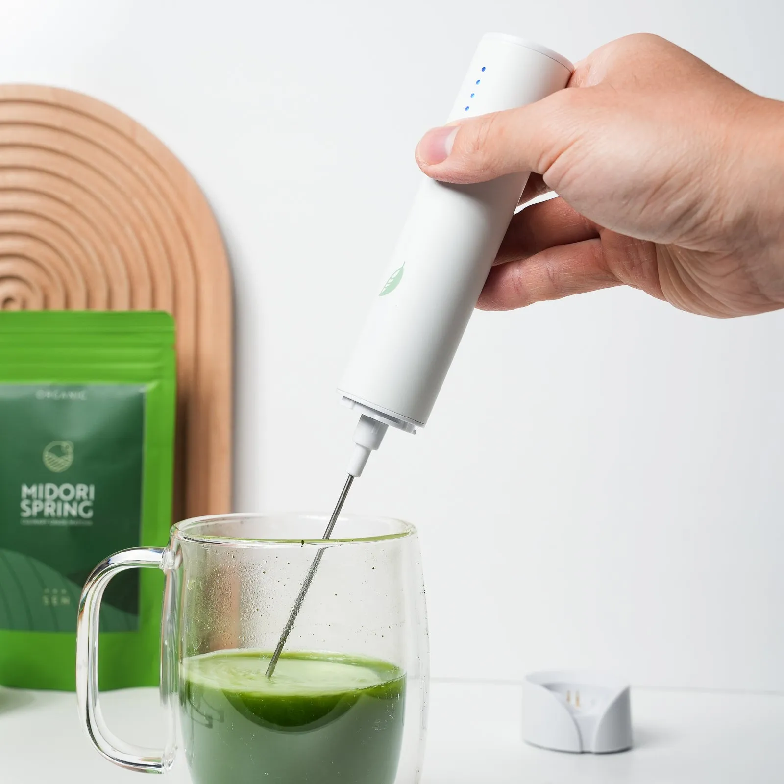 Electric Whisk/Frother with USB Charging Base