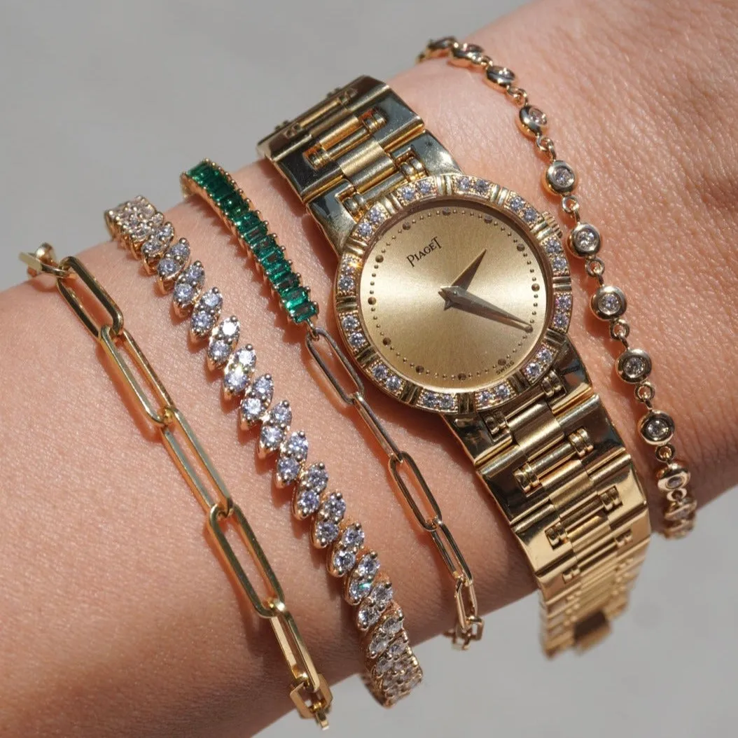 Emerald Linked Up Chain Bracelet