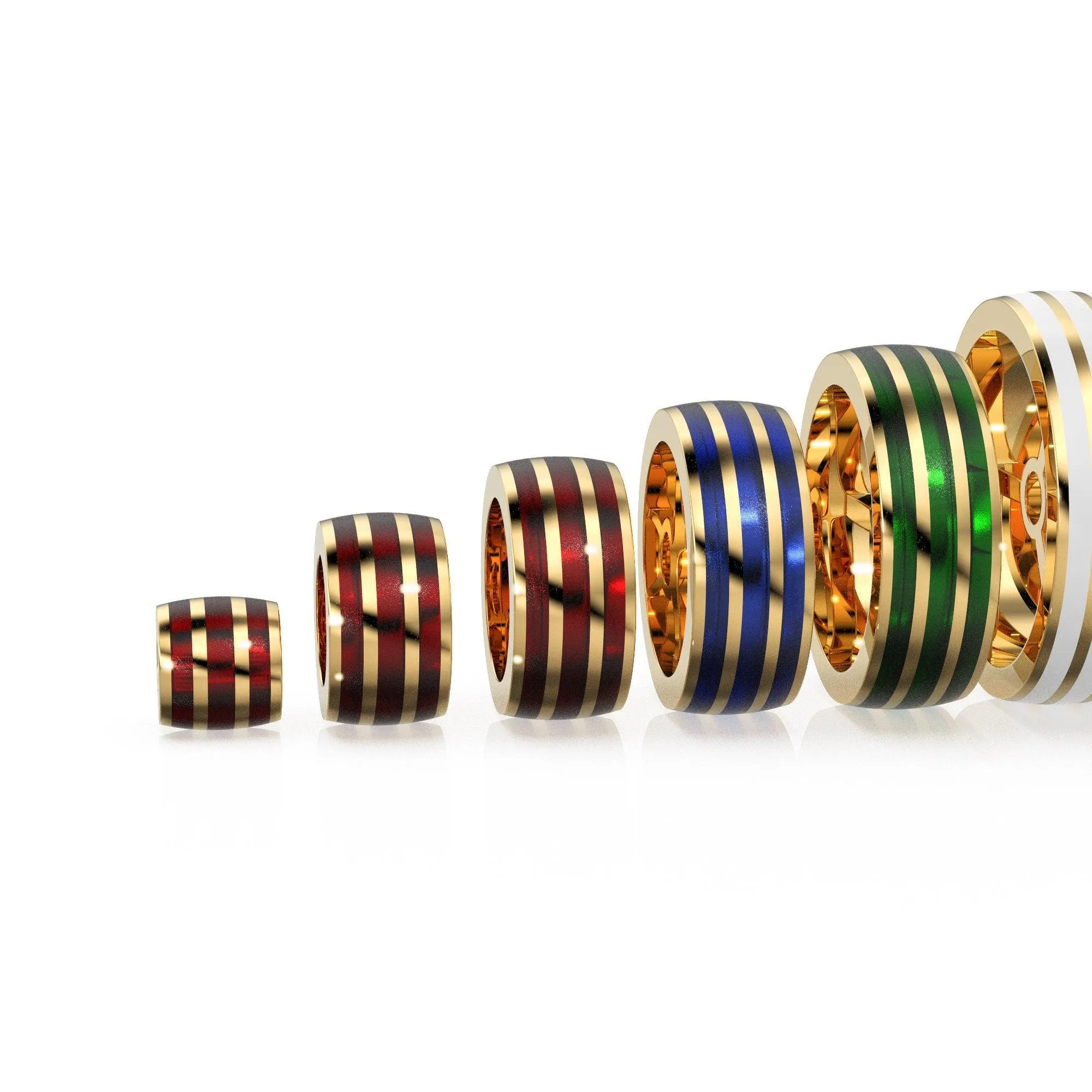 Enamel Solid Gold Round Wheel Beads / Handmade Real Gold Tyre Gold Spacer / Black Enamel Rondelle Beads / Jewelry Making Essential Finding