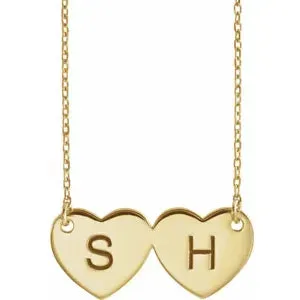 Engravable Double Heart 17" Necklace 86386
