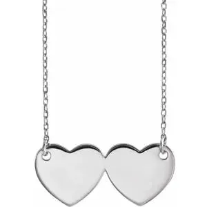Engravable Double Heart 17" Necklace 86386