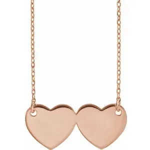 Engravable Double Heart 17" Necklace 86386