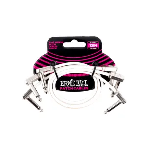 Ernie Ball 12” White Flat Ribbon Patch Cable 3-Pack