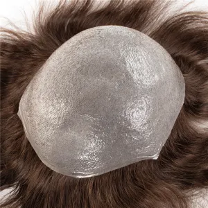 European Hair Thin Skin V-loop Brown Color Men Toupees