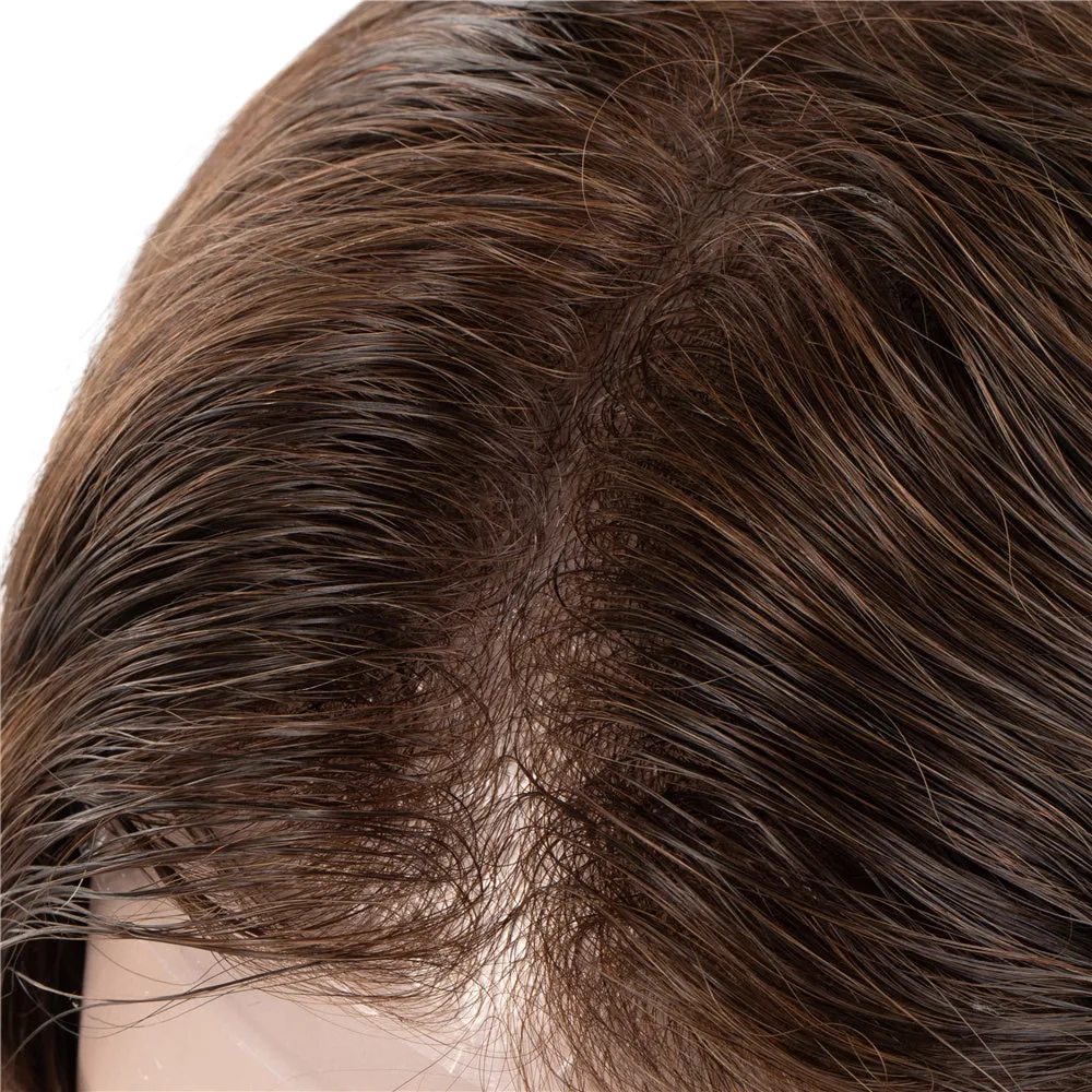European Hair Thin Skin V-loop Color #4 Hair Systems
