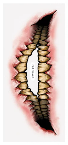 Evil Grin Big Mouth Temporary Tattoo