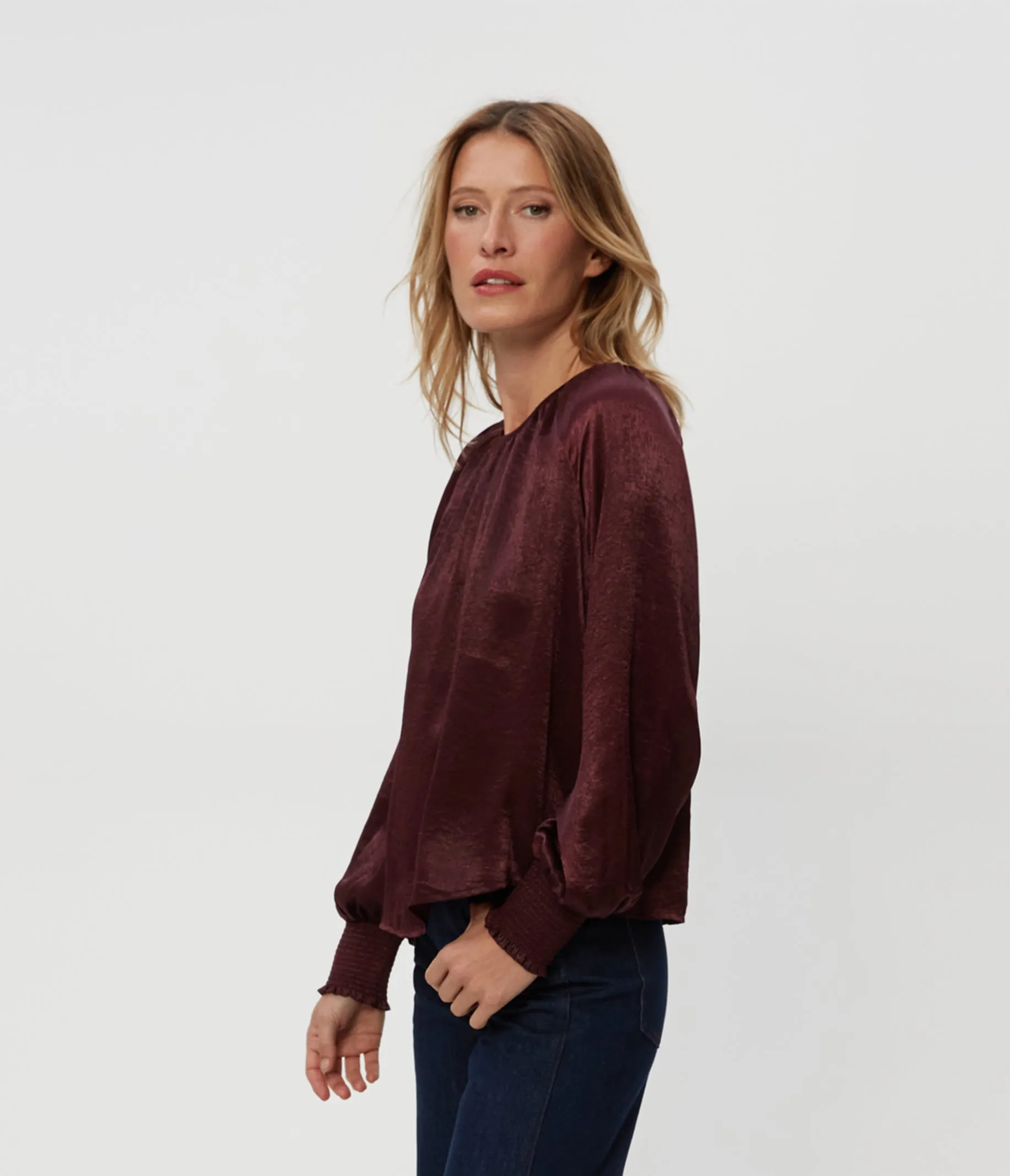 Fabi Hammered Satin Top