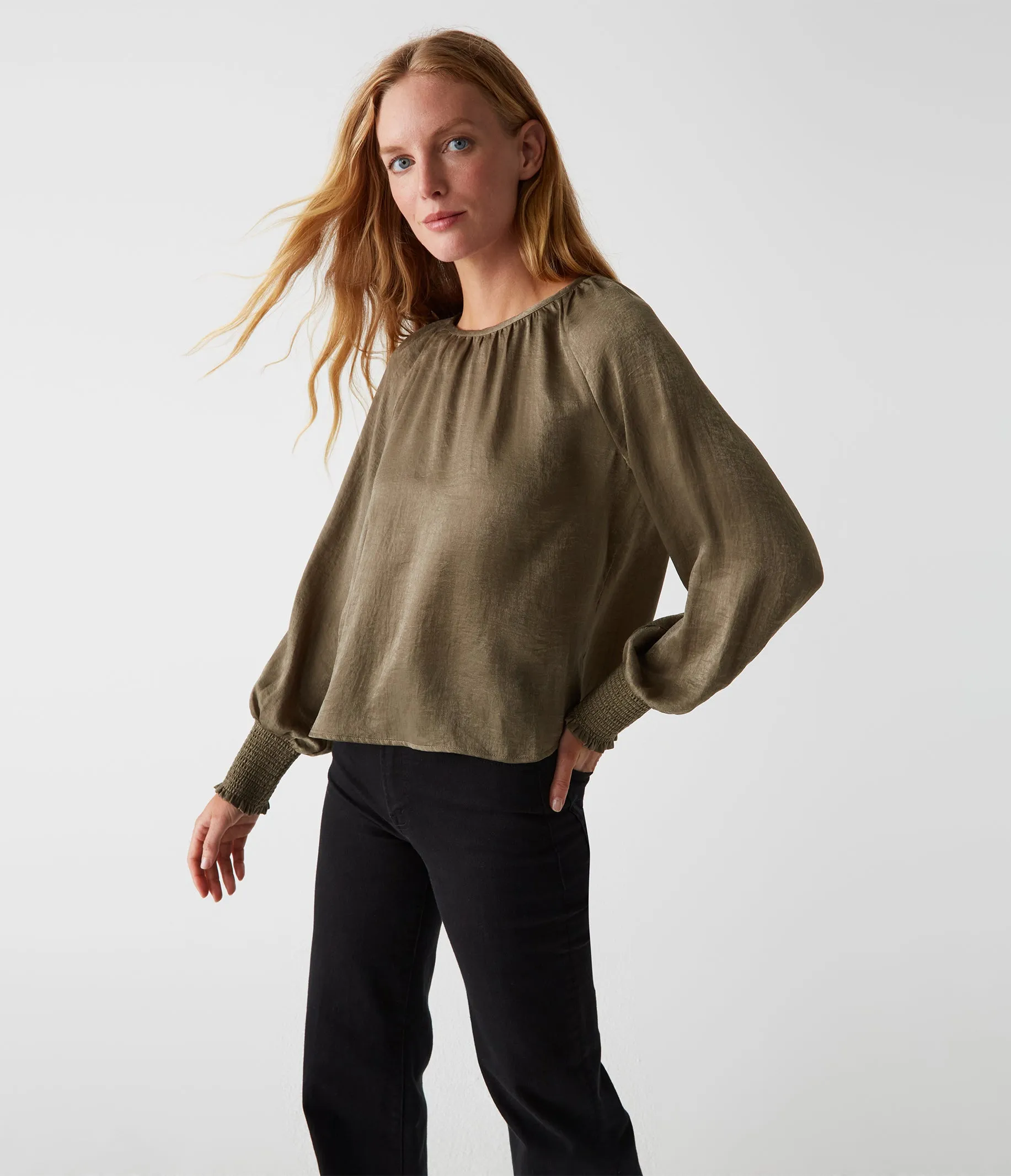 Fabi Hammered Satin Top