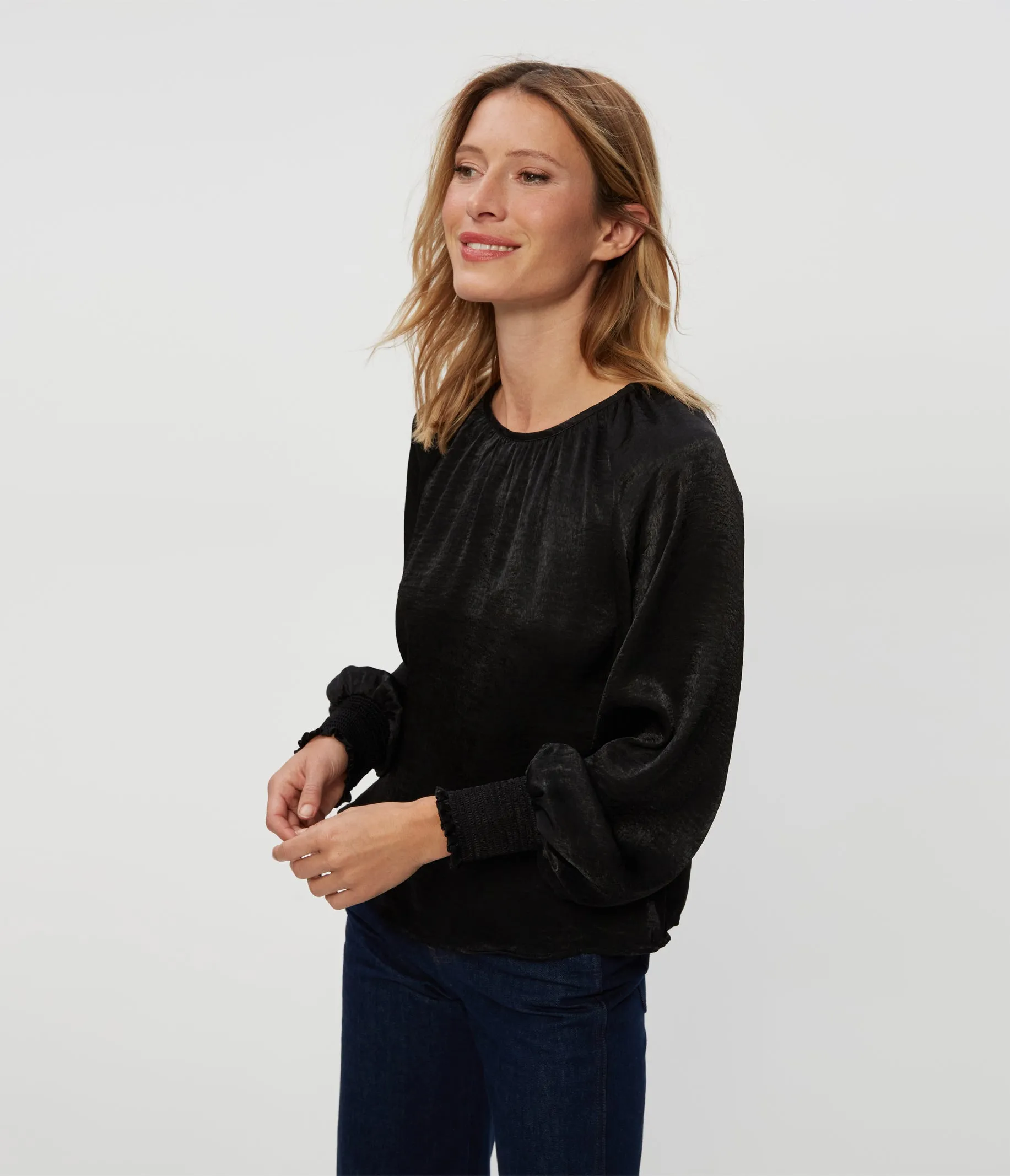 Fabi Hammered Satin Top