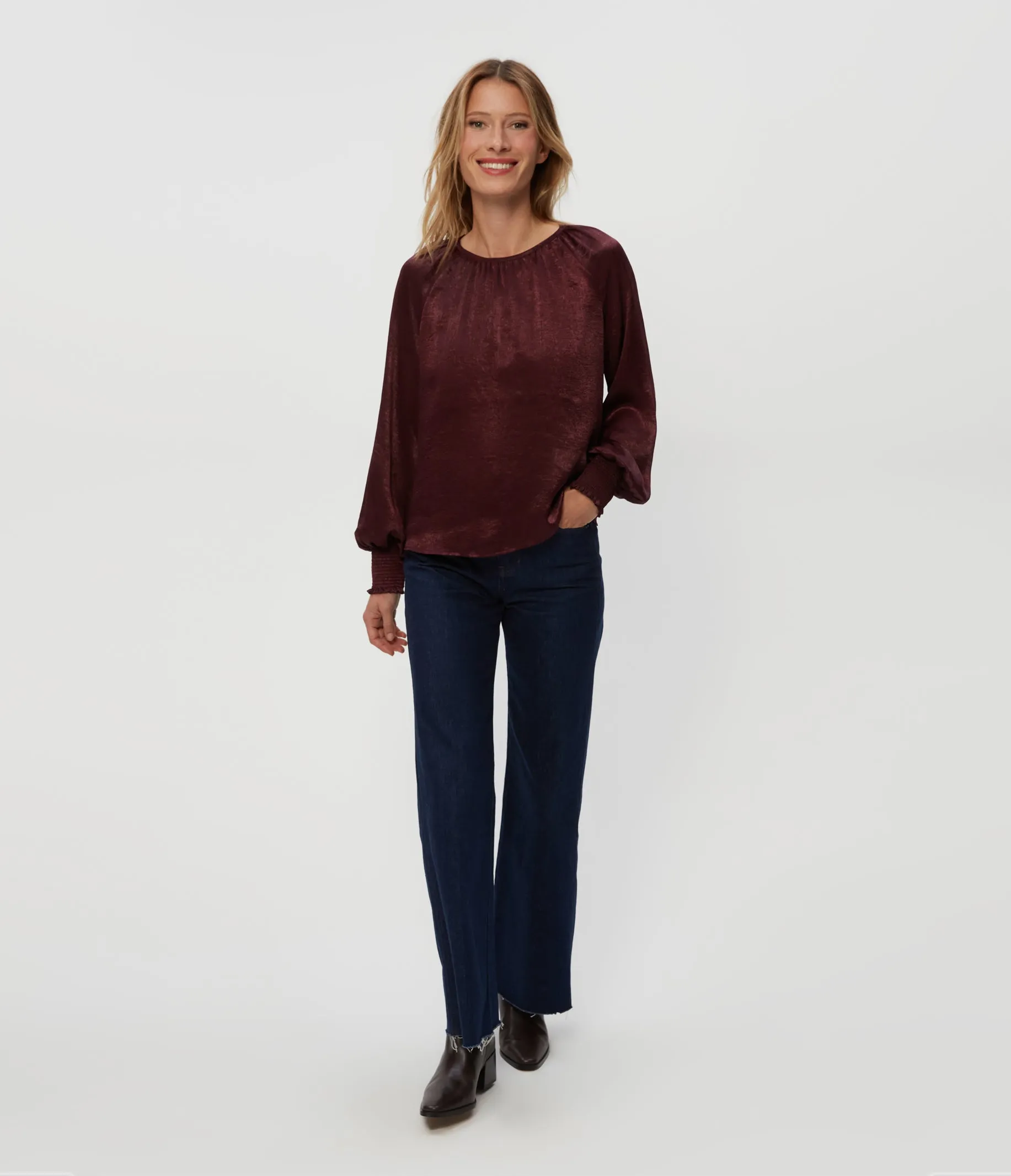 Fabi Hammered Satin Top