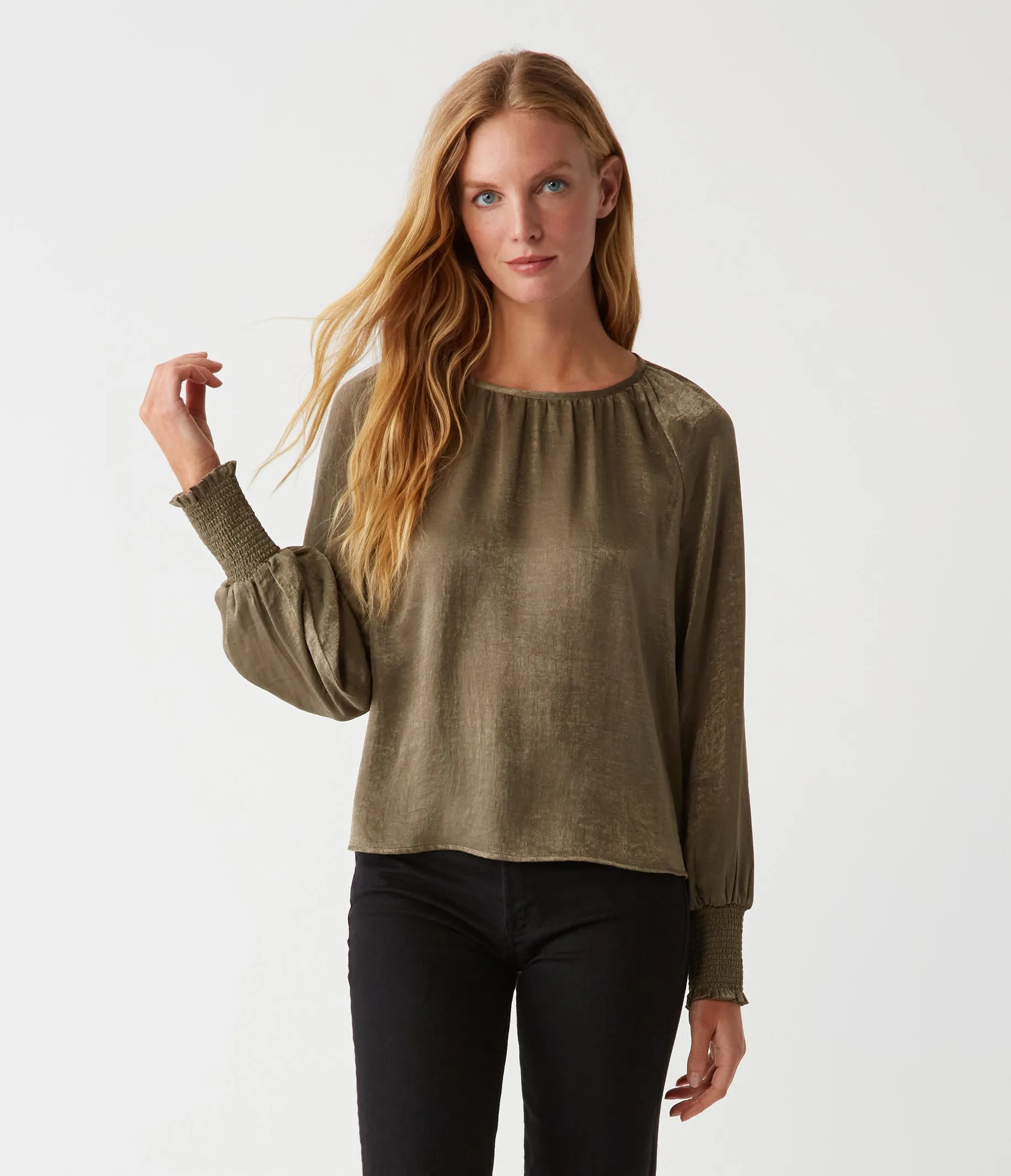 Fabi Hammered Satin Top