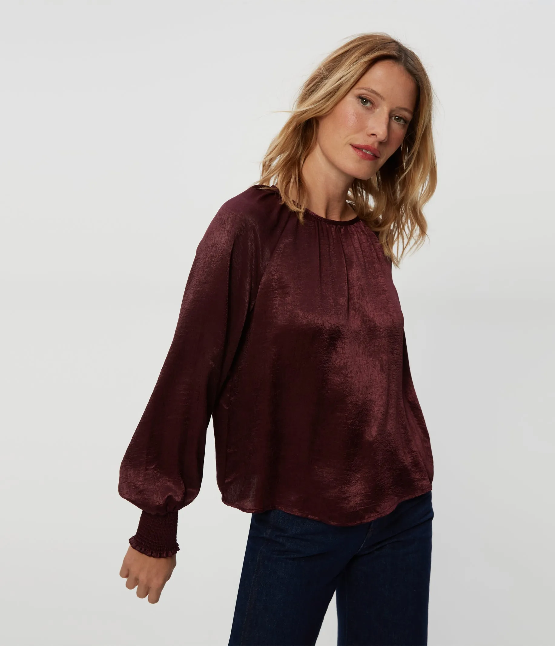Fabi Hammered Satin Top
