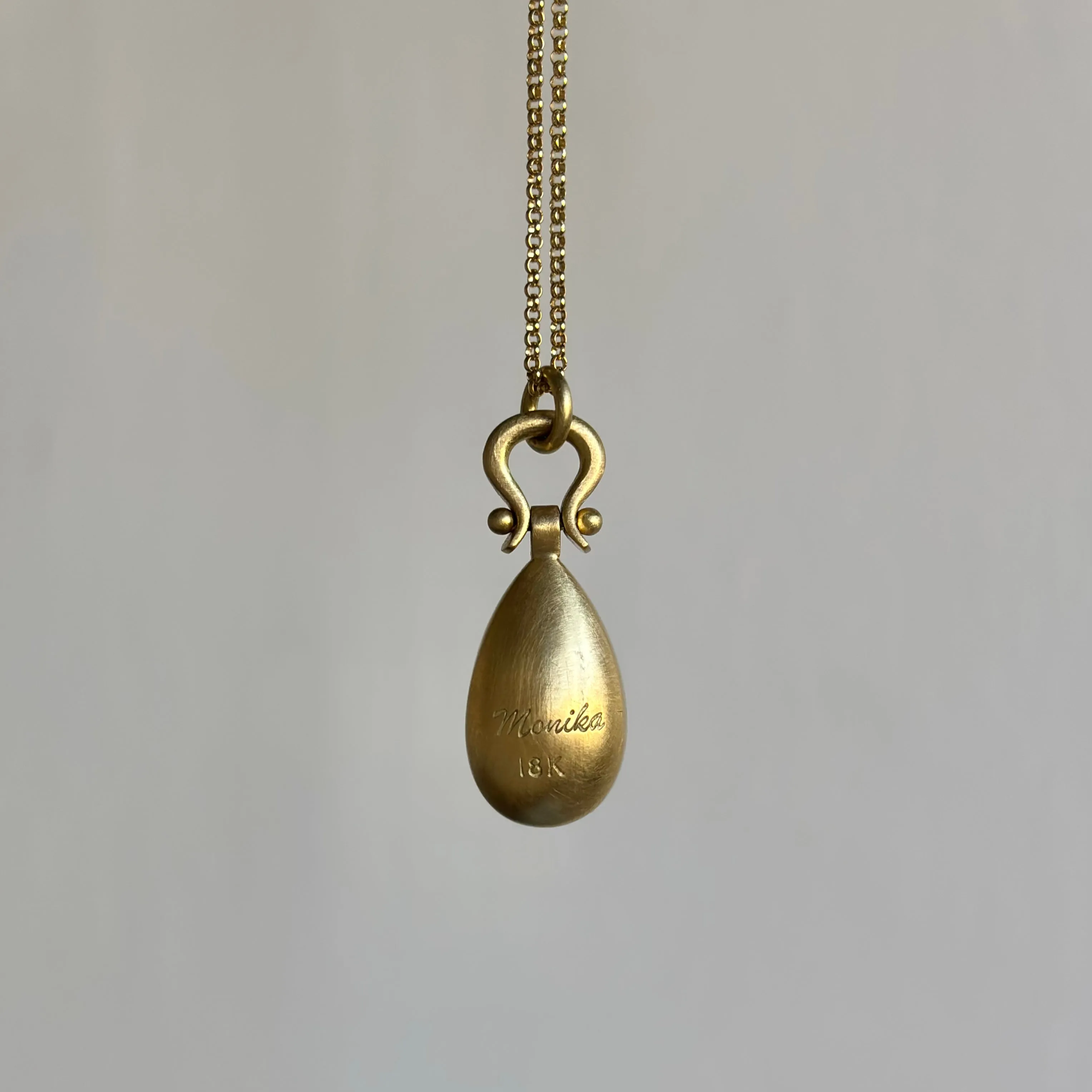 Faceted Green Tourmaline Pear Pendant