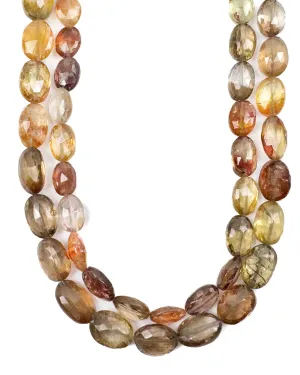 Faceted Multi-Color Spinel Double Strand Statement Necklace