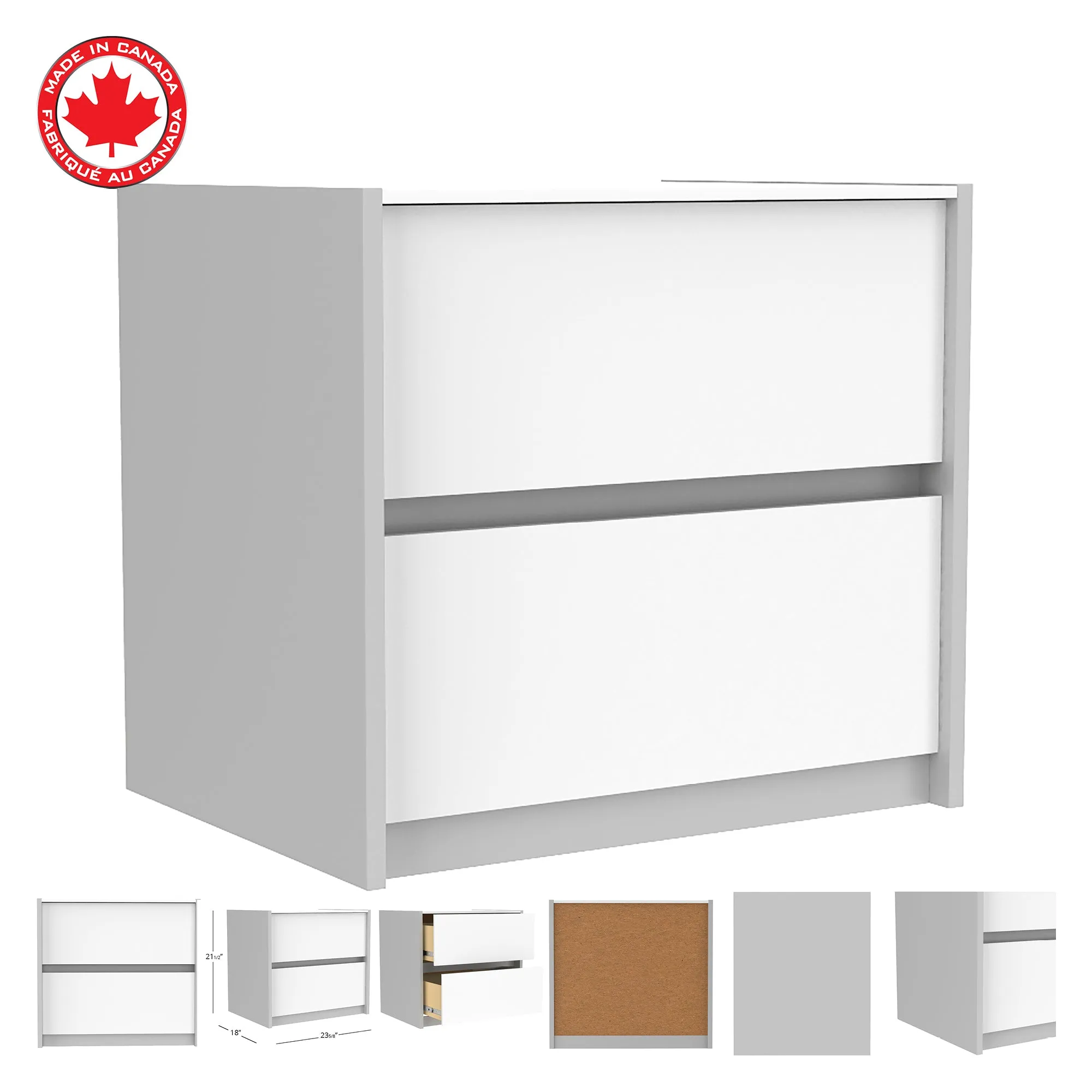 Farona night table for bedroom decoration, grey & white