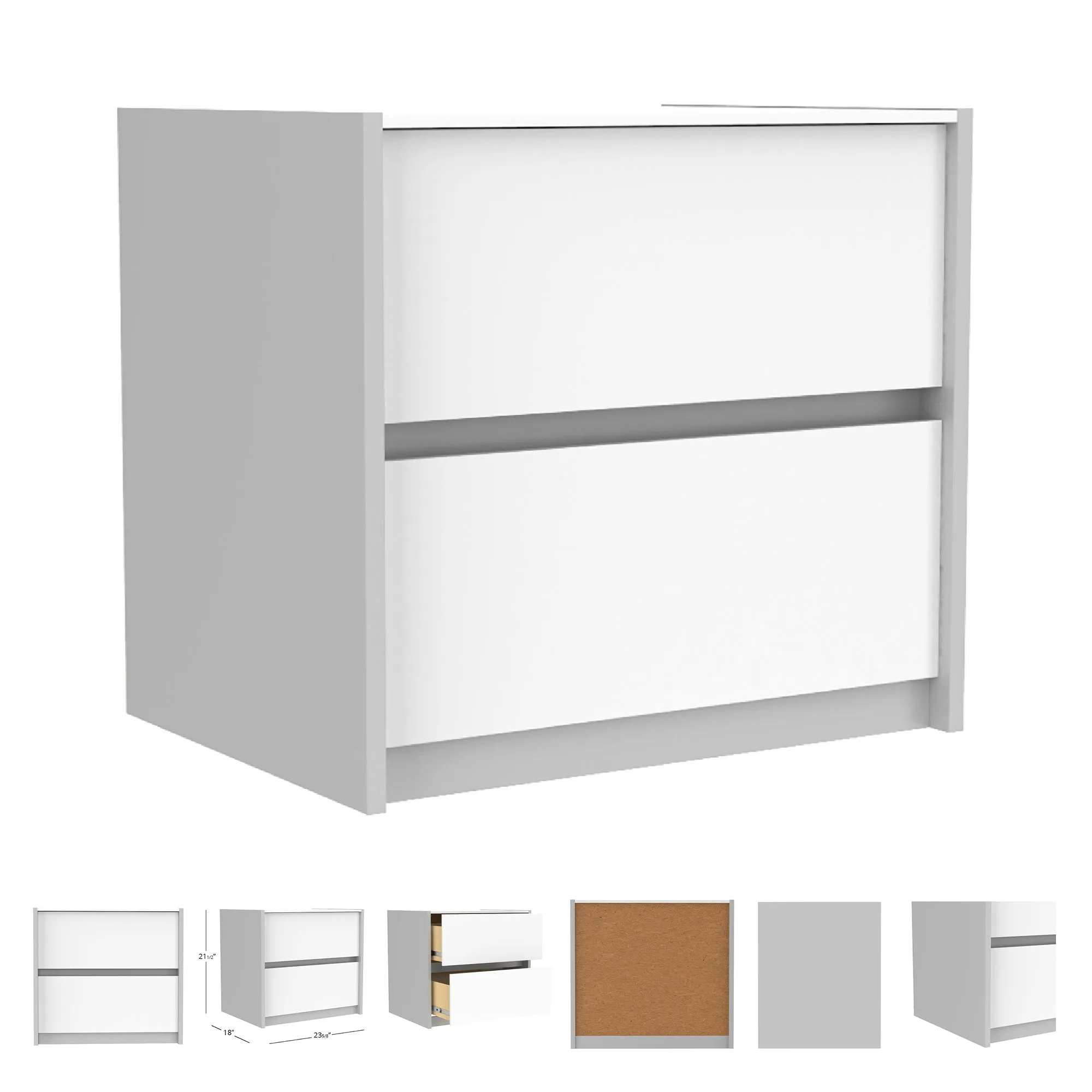 Farona night table for bedroom decoration, grey & white
