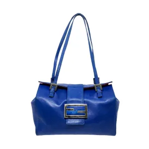 Fendi Blue Structured Shoulder Bag