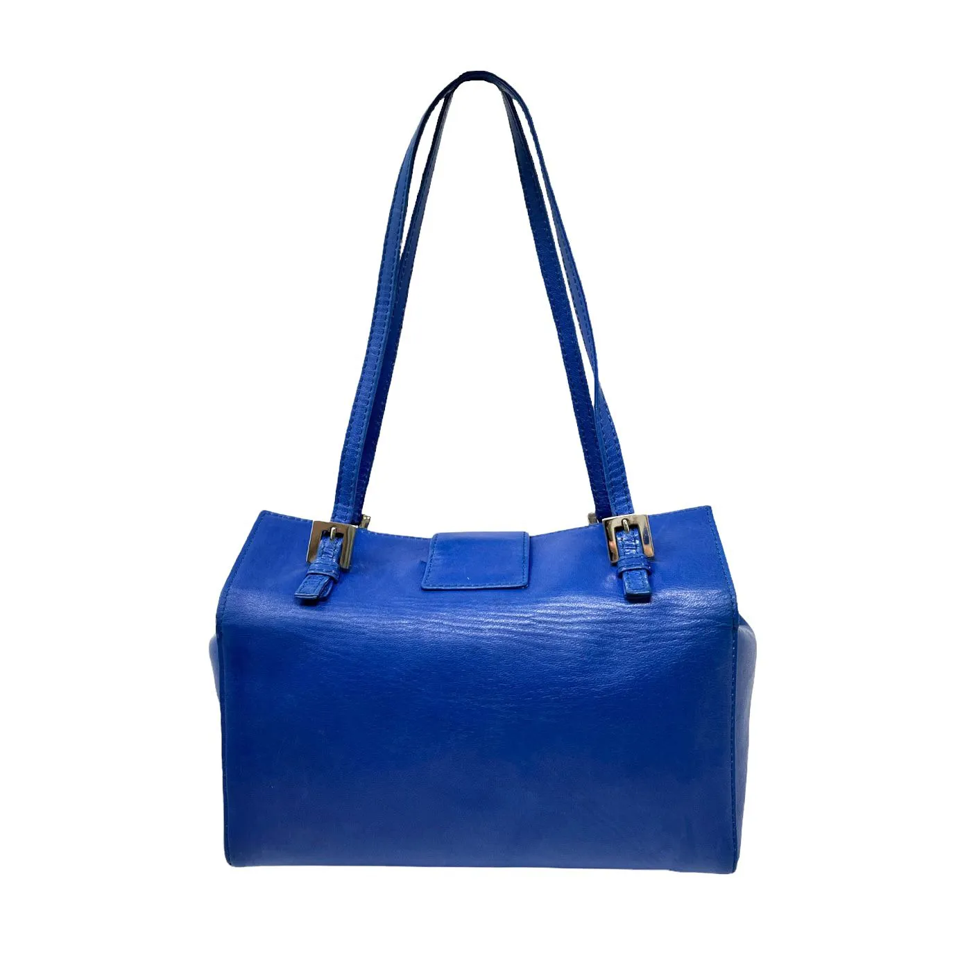 Fendi Blue Structured Shoulder Bag