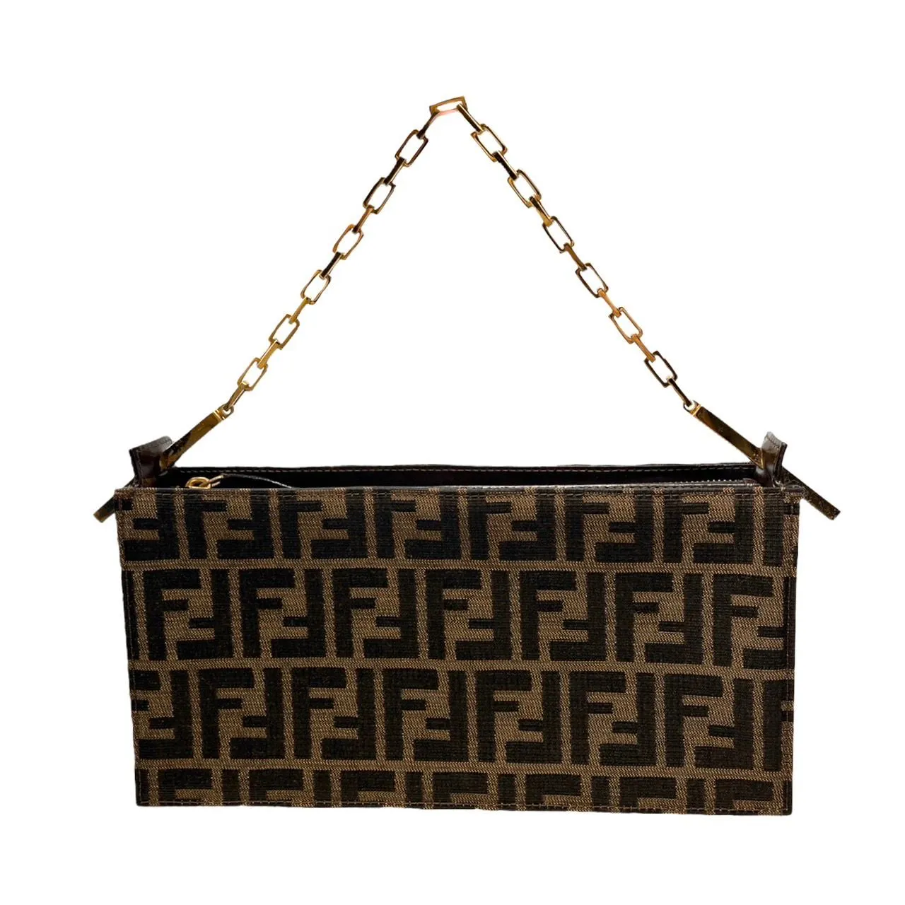 Fendi Brown Structured Chain Bag