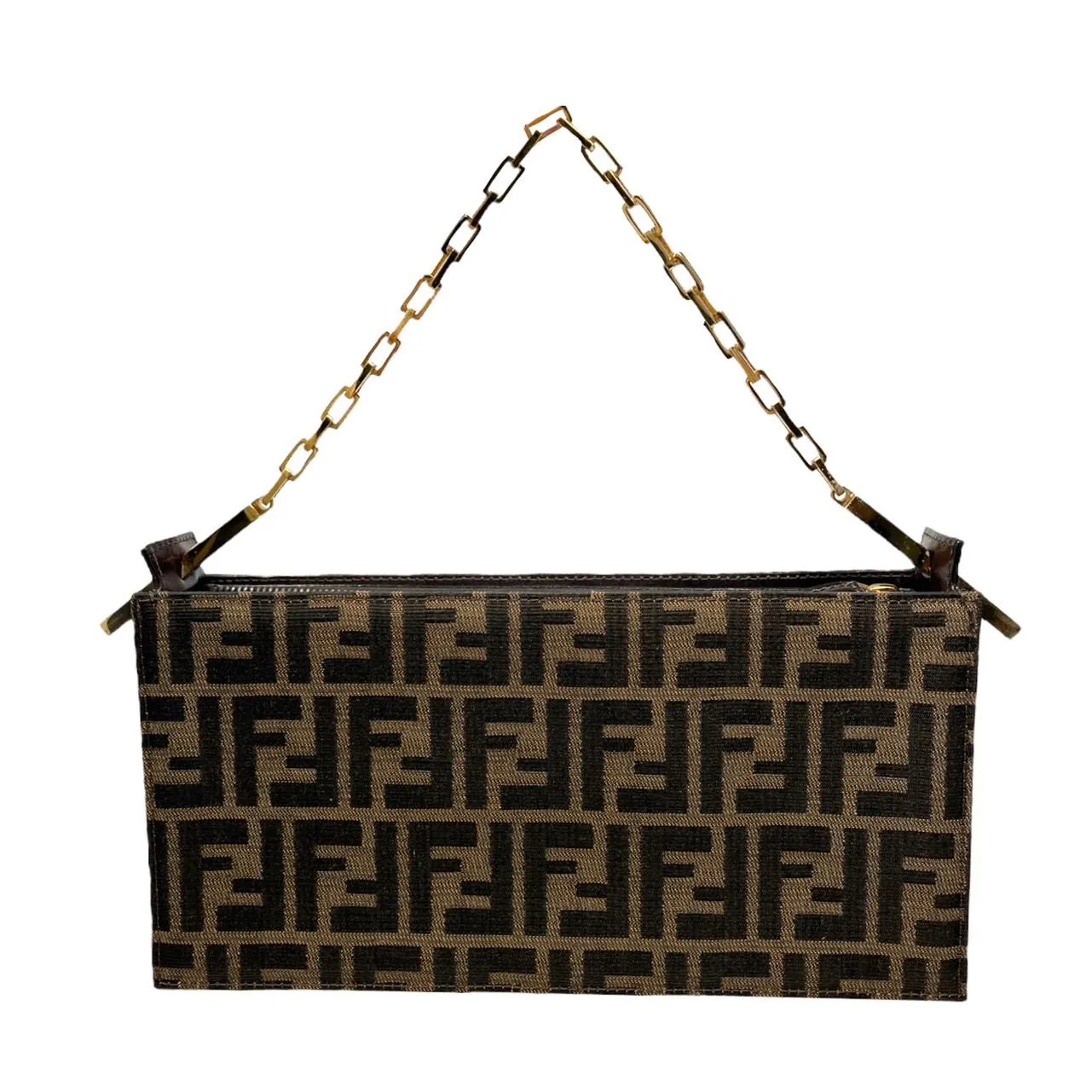 Fendi Brown Structured Chain Bag