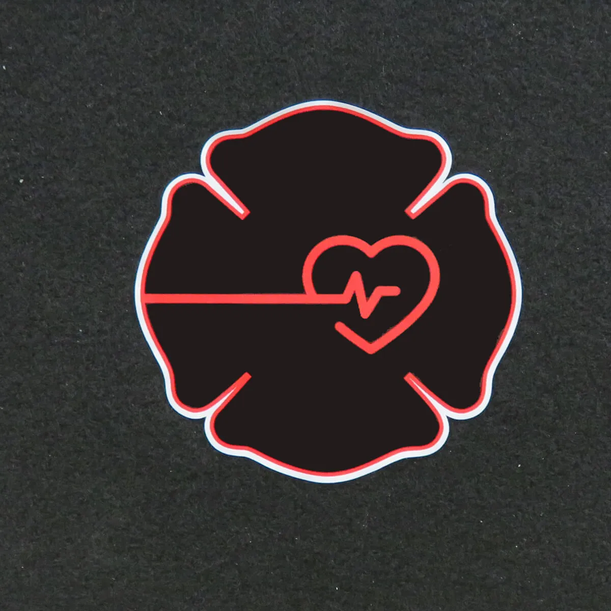 Firefighter Maltese Cross Thin Red Line Heart Vinyl Decal