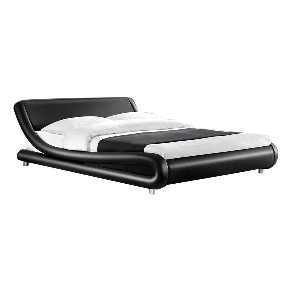 Flio Bed Frame PU Leather - Black King