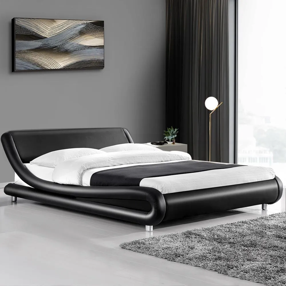 Flio Bed Frame PU Leather - Black King