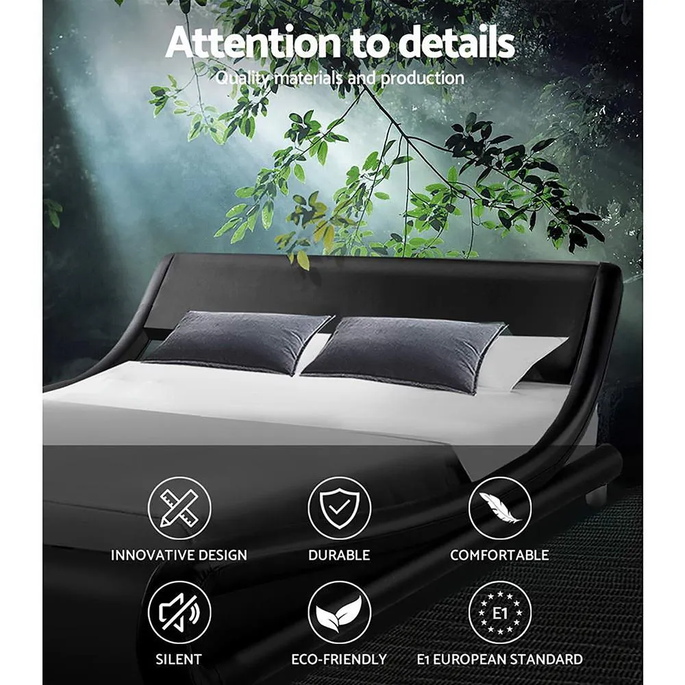 Flio Bed Frame PU Leather - Black King