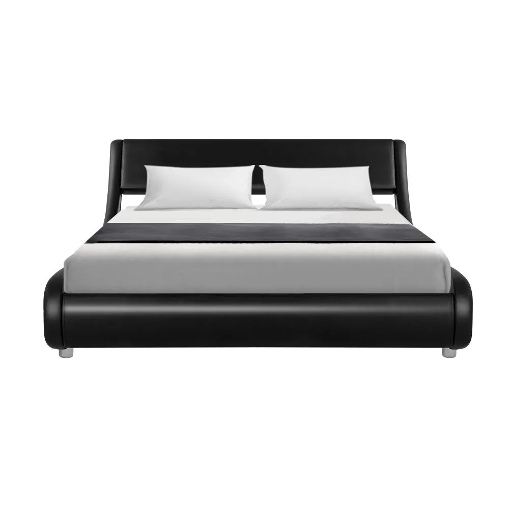 Flio Bed Frame PU Leather - Black Queen