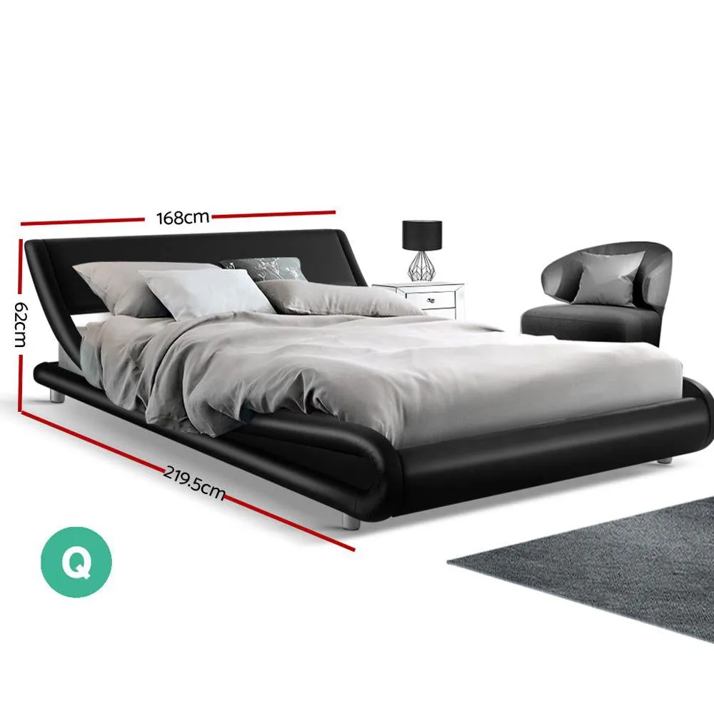 Flio Bed Frame PU Leather - Black Queen