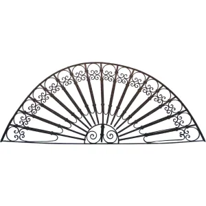 French Colonial Wrought Iron Arched Architectural Transom
