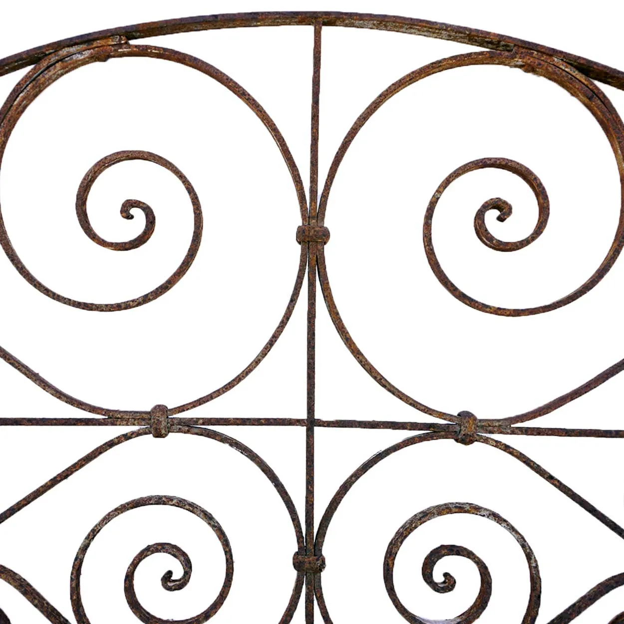 French Colonial Wrought Iron Arched Grille Transom