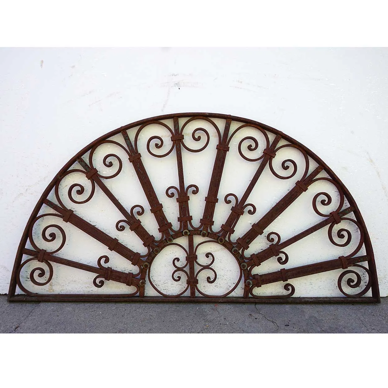 French Colonial Wrought Iron Arched Transom
