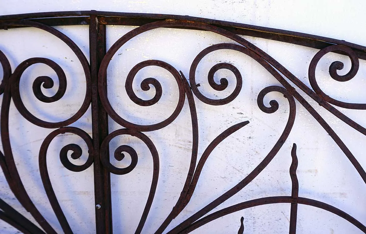 French Colonial Wrought Iron Arched Transom